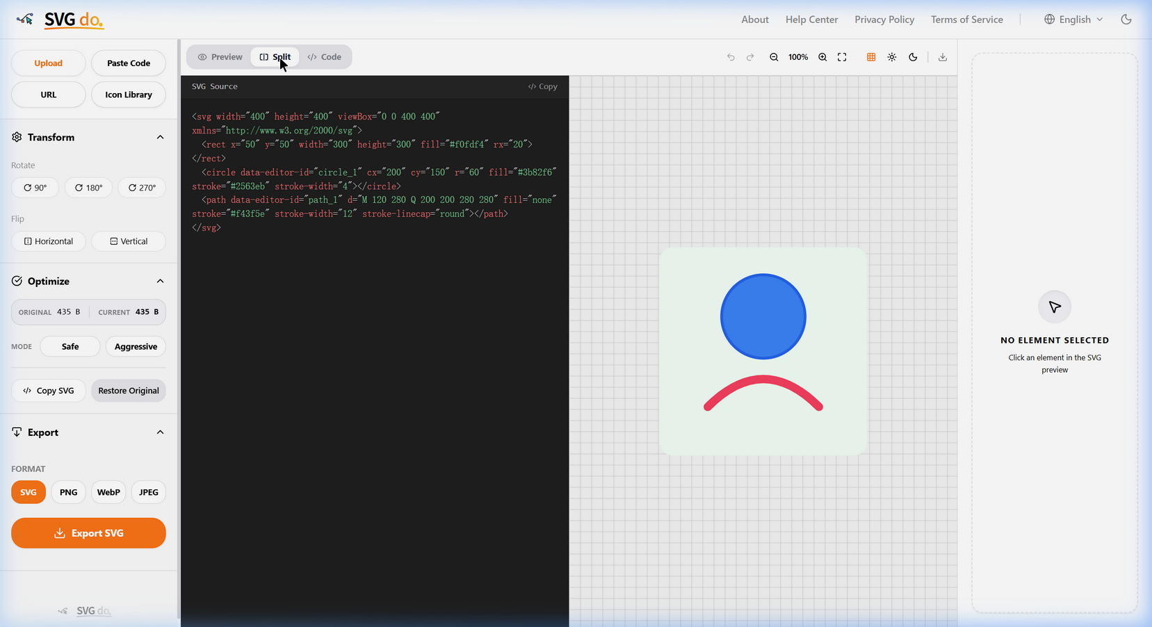 Demonstrating automatically tagging SVG elements with data-editor-id